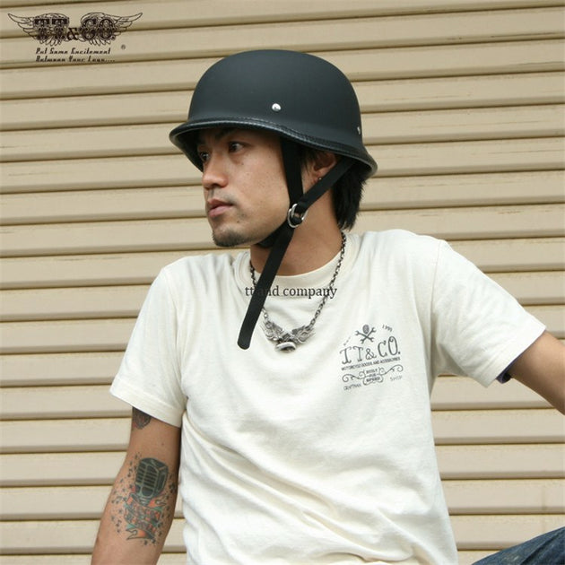 Low Profile German Mayan Style Motorcycle Helmet - Black – BikerLid