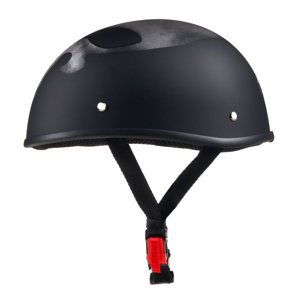 Beanie DOT Low Profile Motorcycle Helmet Black