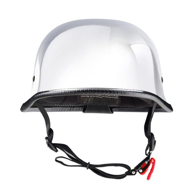 chrome motorcycle helmet amazon Mayan Style Half - Lightweight German Style DOT Approved Helmet strap to shellSpecifications Helmet Visor Vcoros Motorcycle Half
