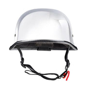 chrome dot german style motorcycle helmet Approved Retro Open Face Mirror Silver Motorcycle Half Shell Helmet,Lightweight Men Women Bicycle Moped Motocross with Goggles(Small) : Automotive take a tape measure just above your eyebrow around your head just at the top of your ears Low Profile German Mayan Style