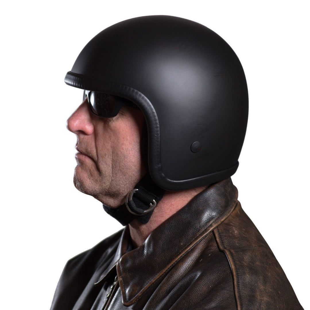faceless motorcycle helmet Outlaw Helmet Fiberglass Low Profile Harley Motorcycle Helmet