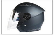 Open Face 3/4 Helmet with Visor Matte Black Dark visor