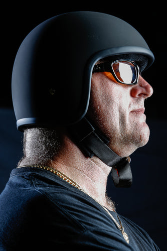 Outlaw Helmet Low Profile Harley Novelty Fiberglass Helmet | Biker Lid