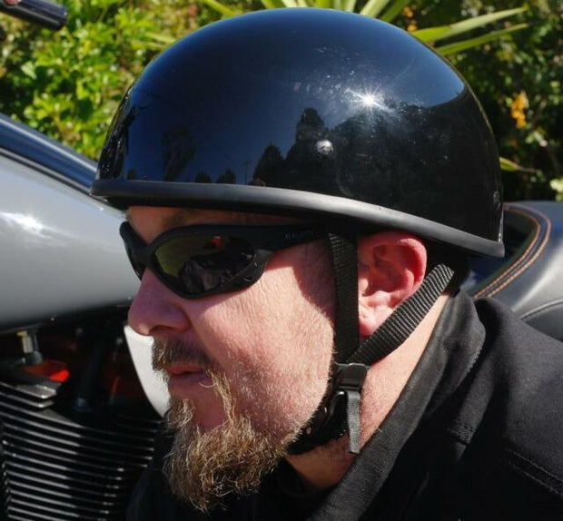 Low Profile Beanie Motorcycle Helmet Black | Biker Lid
